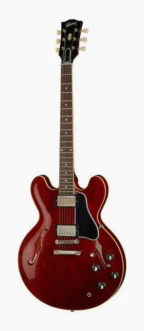 Gibson 1959 ES-335 Reissue VB VOS ujęta od przodu na neutralnym tle