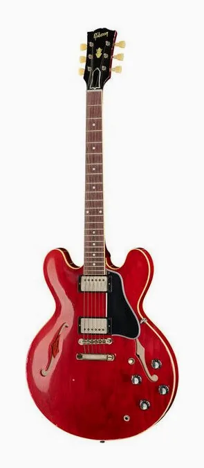 Gibson 1961 ES-335 Silver Stinger CSh sfotografowana frontalnie