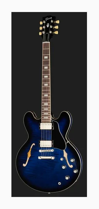 Gibson ES-335 Figured Blood Moon, korpus i lakier z bliska