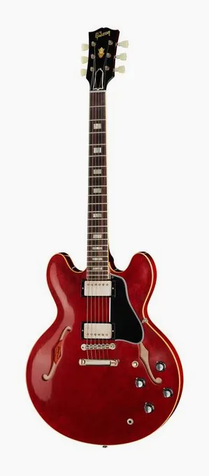 Gibson ES-335 Dot Vintage Ebony sfotografowana frontalnie