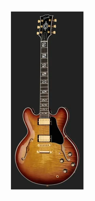 Gibson ES Supreme Bourbon Burst, korpus i lakier z bliska