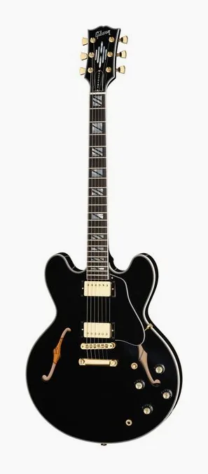 Gibson ES Supreme Gloss Ebony z bliska od przodu