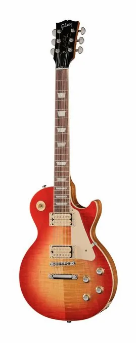 Gibson Les Paul Deluxe 70s GT ujęta od przodu na neutralnym tle