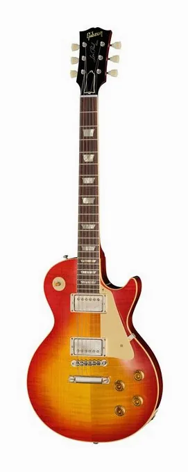 Gibson Les Paul 59 DL Light Aged ujęta od przodu na neutralnym tle