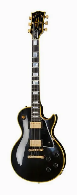 Gibson LP 57 Black Beauty VOS z bliska od przodu
