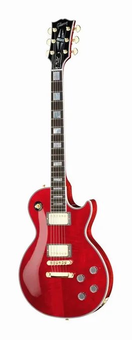 Gibson LP Custom HPT Trans Wine Red#1 sfotografowana frontalnie
