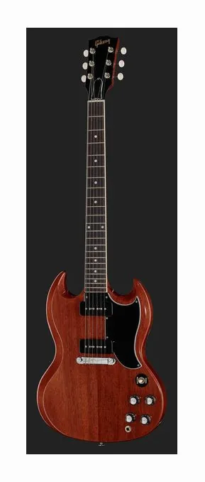 Gibson SG Special Vintage Cherry, główka z kluczami i logo