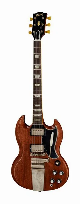 Gibson SG Standard '61 Faded Maestro ujęta od przodu na neutralnym tle