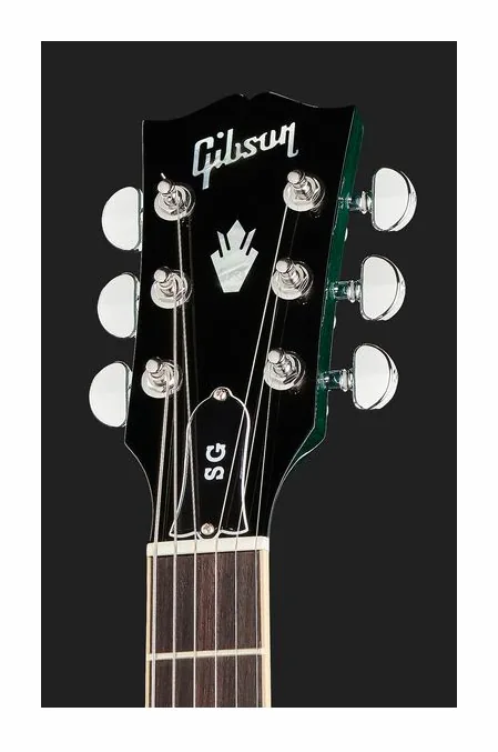 Gibson SG Standard EB ujęta od przodu na neutralnym tle