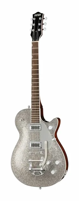 Gretsch EMTC Sparkle Jet FT SLV SPK ujęta od przodu na neutralnym tle