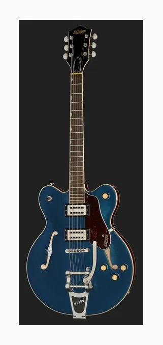 Gretsch G2622T STRML CB DC DENM, główka z kluczami i logo