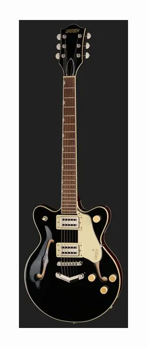 Gretsch G2655 STRML CB JR DC BLK, główka z kluczami i logo