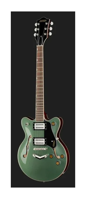 Gretsch G2655 Strml CB JR OLV, główka z kluczami i logo
