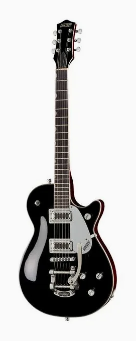 Gretsch G5230T Electromatic Jet FT BLK ujęta od przodu na neutralnym tle