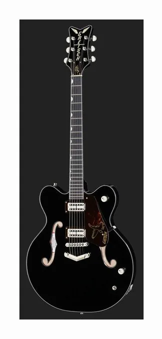 Gretsch G6636-RF Richard Fortus Black, główka z kluczami i logo