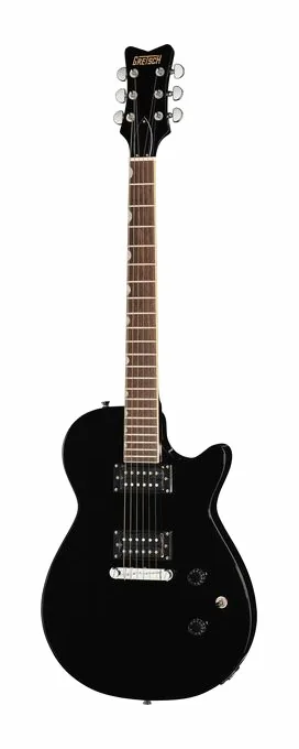 Gretsch STRML JET CLB JT BLK ujęta od przodu na neutralnym tle