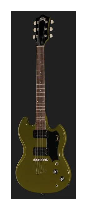 Guild Polara Phantom Green, główka z kluczami i logo