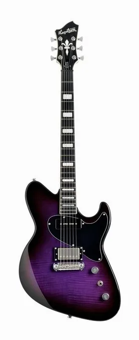 Hagstrom Adina Purple Burst z bliska od przodu