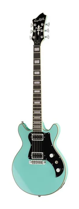 Hagstrom Megin Aged Sky Blue z bliska od przodu