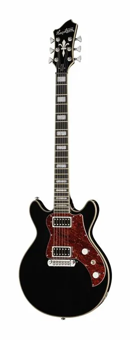 Hagstrom Megin Black Gloss sfotografowana frontalnie