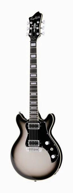 Hagstrom Megin Grey Burst z bliska od przodu