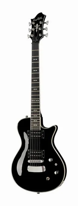 Hagstrom Ultra Swede Black Gloss sfotografowana frontalnie