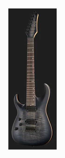 Harley Benton Amarok 7 LH BKNT Flame w/Case, gryf i podstrunnica z boku
