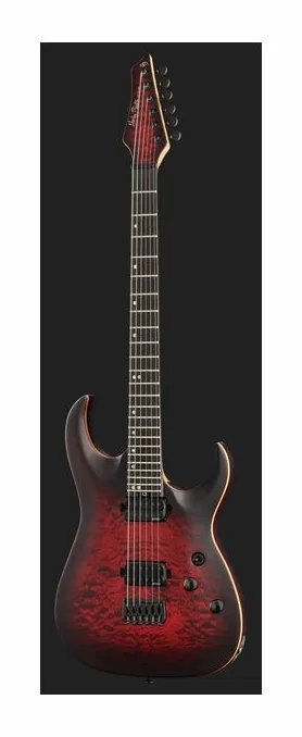 Harley Benton Amarok-BT BKRD Quilted Burst, linie korpusu z góry