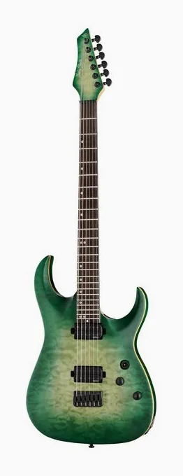 Harley Benton Amarok-BT EGNT Quilted Burst z bliska od przodu