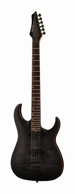 Harley Benton Amarok-BT BKNT Flame Burst widziana od przodu