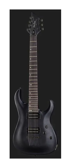 Harley Benton Baritone-7 SBK, korpus i lakier z bliska