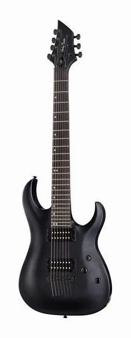 Harley Benton Baritone-7 SBK sfotografowana frontalnie