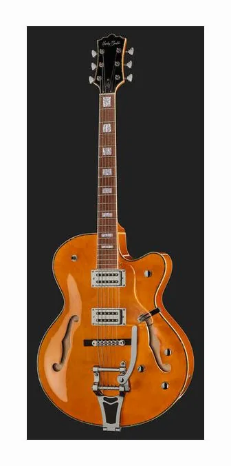 Harley Benton BigTone Vintage Orange w/Case, przełącznik przetworników i gniazdo wyjściowe