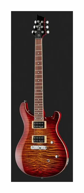 Harley Benton CST-24 Purple Burst ujęta od przodu na neutralnym tle