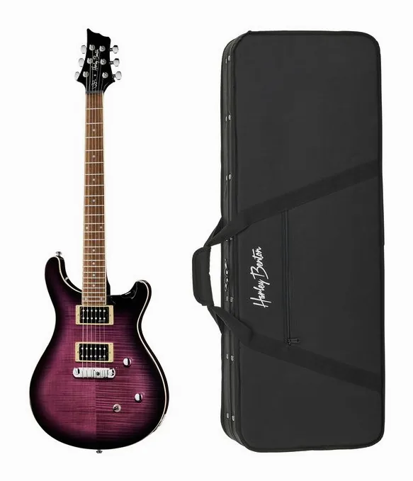 Harley Benton CST-24 Purple Burst w/Case widziana od przodu