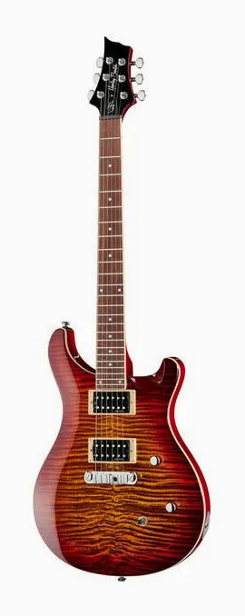 Harley Benton CST-24 Paradise Flame sfotografowana frontalnie