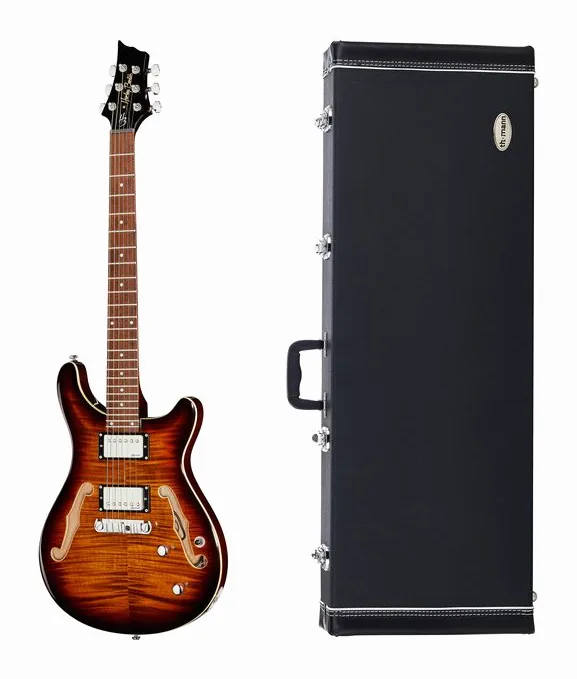 Harley Benton CST-24HB Tortoise Flame w/Case z bliska od przodu