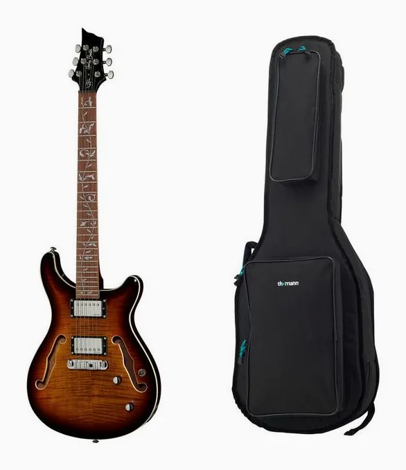 Harley Benton CST-24HB TOL Tob. Flame w/Bag widziana od przodu