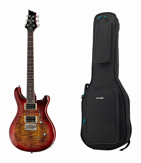 Harley Benton CST-24T Paradise Flame w/Bag sfotografowana frontalnie