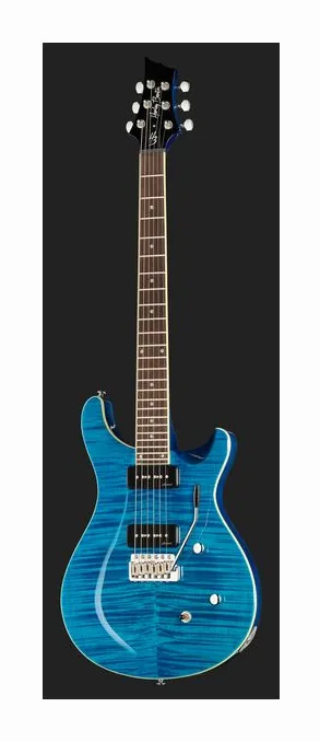 Harley Benton CST-24T P90 Ocean Flame w/Bag, korpus i lakier z bliska