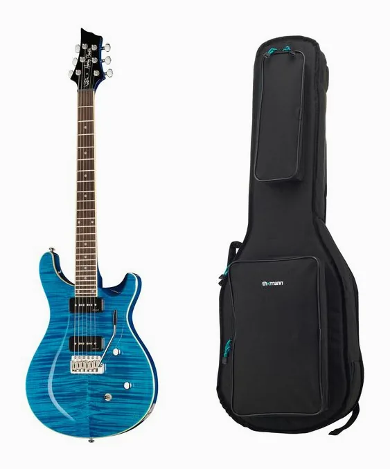 Harley Benton CST-24T P90 Ocean Flame w/Bag sfotografowana frontalnie