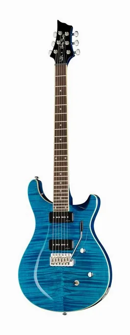 Harley Benton CST-24T P90 Ocean Flame widziana od przodu