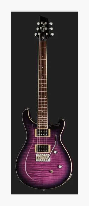 Harley Benton CST-24T Purple Burst, korpus i lakier z bliska