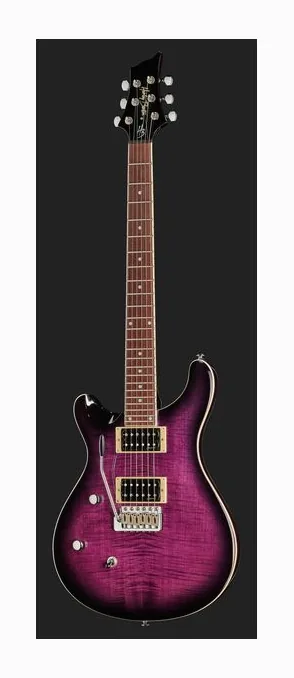Harley Benton CST-24T LH Purple Burst, korpus i lakier z bliska