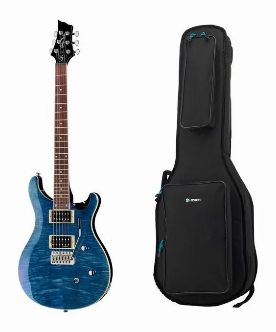 Harley Benton CST-24T Ocean Flame w/Bag sfotografowana frontalnie