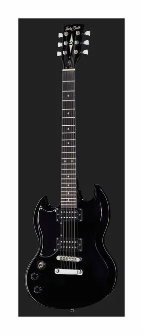 Harley Benton DC-200LH BK Student Series, gryf i podstrunnica z boku