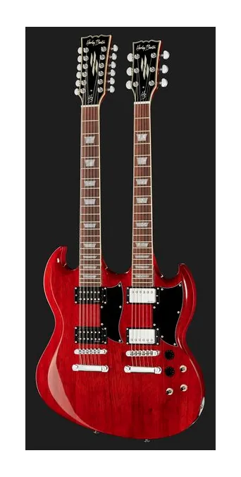 Harley Benton DC-Custom 612 Cherry, przetworniki i gałki regulacji