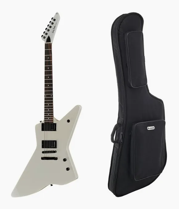 Harley Benton EX-84 Modern WH w/Bag ujęta od przodu na neutralnym tle