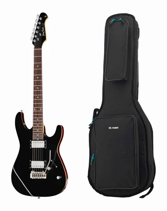 Harley Benton Fusion-III HH EB BK w/Bag sfotografowana frontalnie