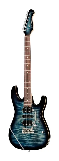Harley Benton Fusion-III HSH EB FBLB z bliska od przodu